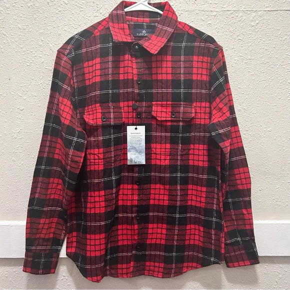 Rainforest Red and Black Flannel Button Down NWT Small - Picture 1 of 4